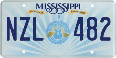 MS license plate NZL482