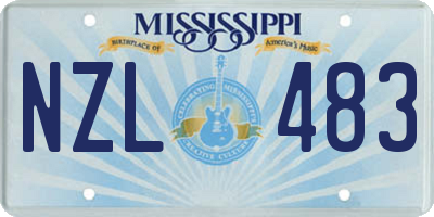 MS license plate NZL483