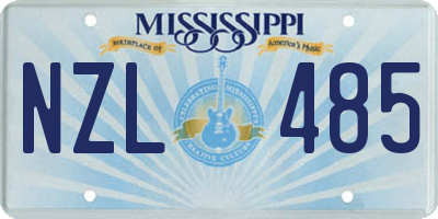MS license plate NZL485