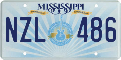 MS license plate NZL486
