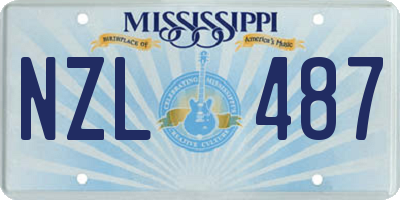 MS license plate NZL487