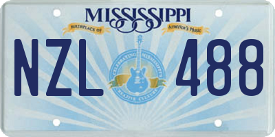 MS license plate NZL488