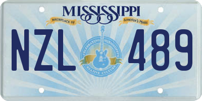 MS license plate NZL489