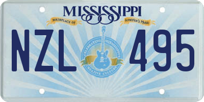 MS license plate NZL495