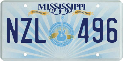 MS license plate NZL496