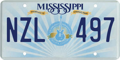 MS license plate NZL497