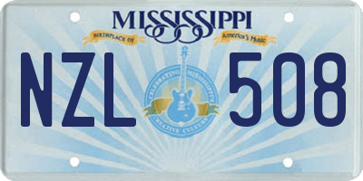 MS license plate NZL508
