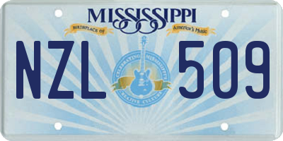 MS license plate NZL509