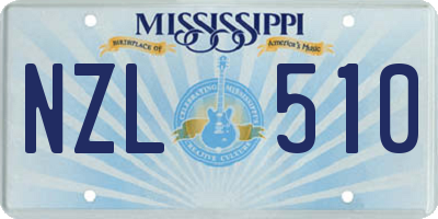 MS license plate NZL510