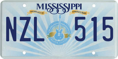 MS license plate NZL515
