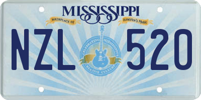 MS license plate NZL520