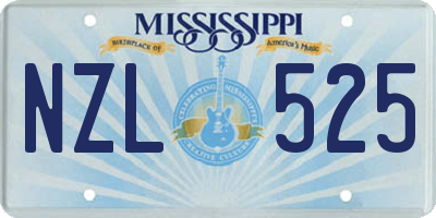 MS license plate NZL525