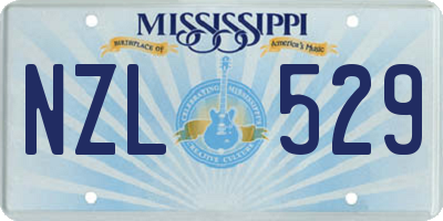 MS license plate NZL529