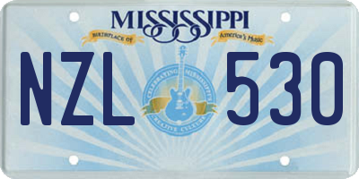 MS license plate NZL530