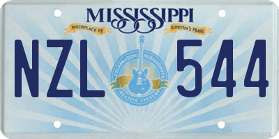 MS license plate NZL544