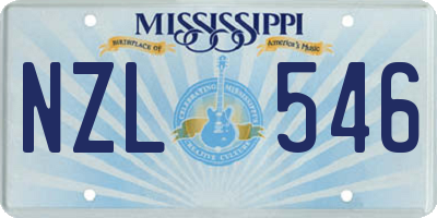 MS license plate NZL546