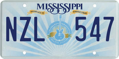 MS license plate NZL547