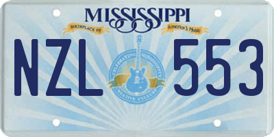 MS license plate NZL553