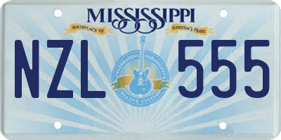 MS license plate NZL555