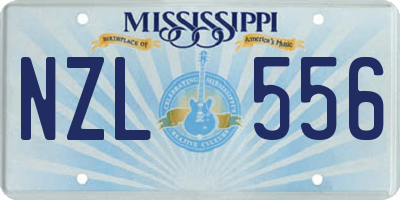 MS license plate NZL556
