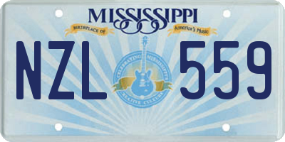 MS license plate NZL559