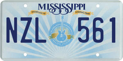 MS license plate NZL561