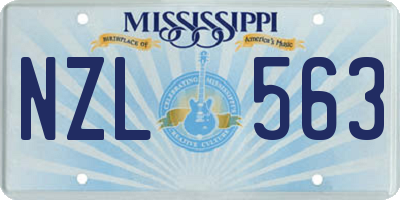 MS license plate NZL563