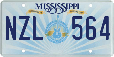 MS license plate NZL564