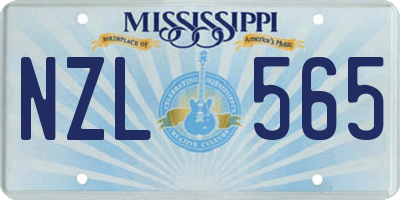 MS license plate NZL565