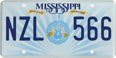 MS license plate NZL566