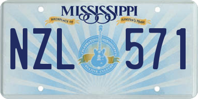 MS license plate NZL571