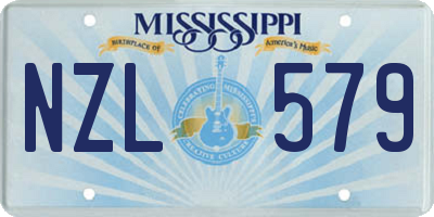 MS license plate NZL579