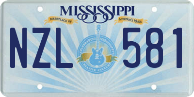 MS license plate NZL581