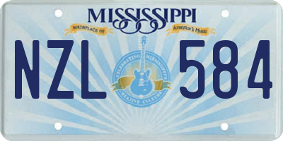 MS license plate NZL584