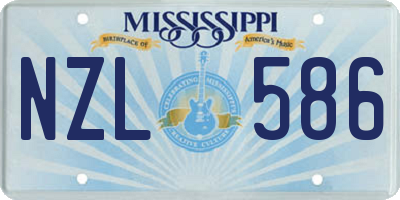 MS license plate NZL586