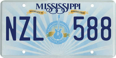 MS license plate NZL588
