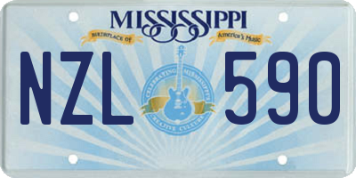 MS license plate NZL590