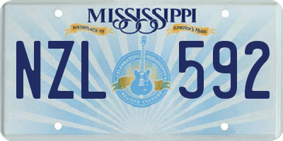 MS license plate NZL592