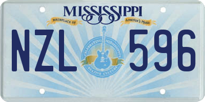 MS license plate NZL596