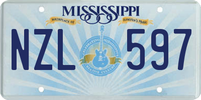 MS license plate NZL597