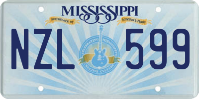 MS license plate NZL599