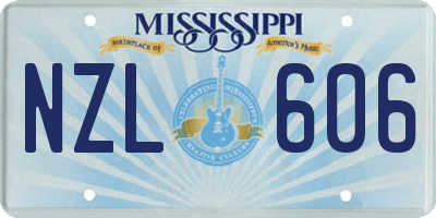 MS license plate NZL606