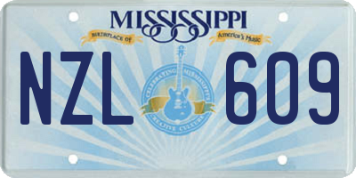 MS license plate NZL609