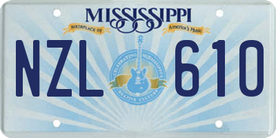 MS license plate NZL610