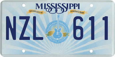 MS license plate NZL611