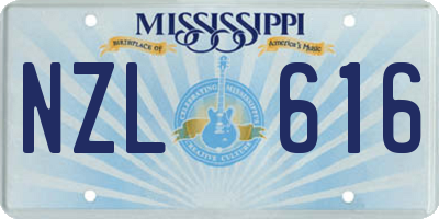 MS license plate NZL616