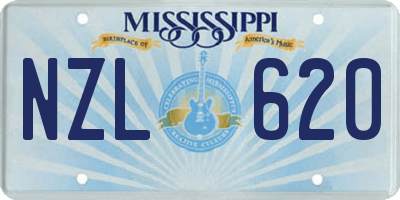 MS license plate NZL620