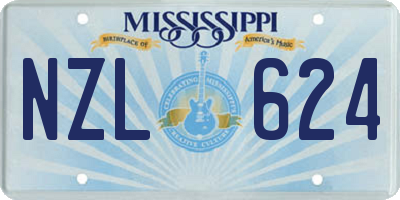 MS license plate NZL624