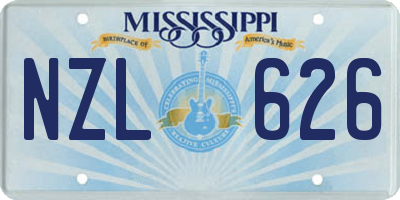 MS license plate NZL626