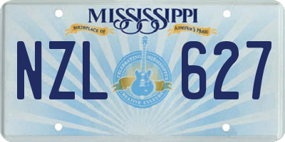 MS license plate NZL627